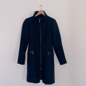 Zara Navy Wool Fitted Coat